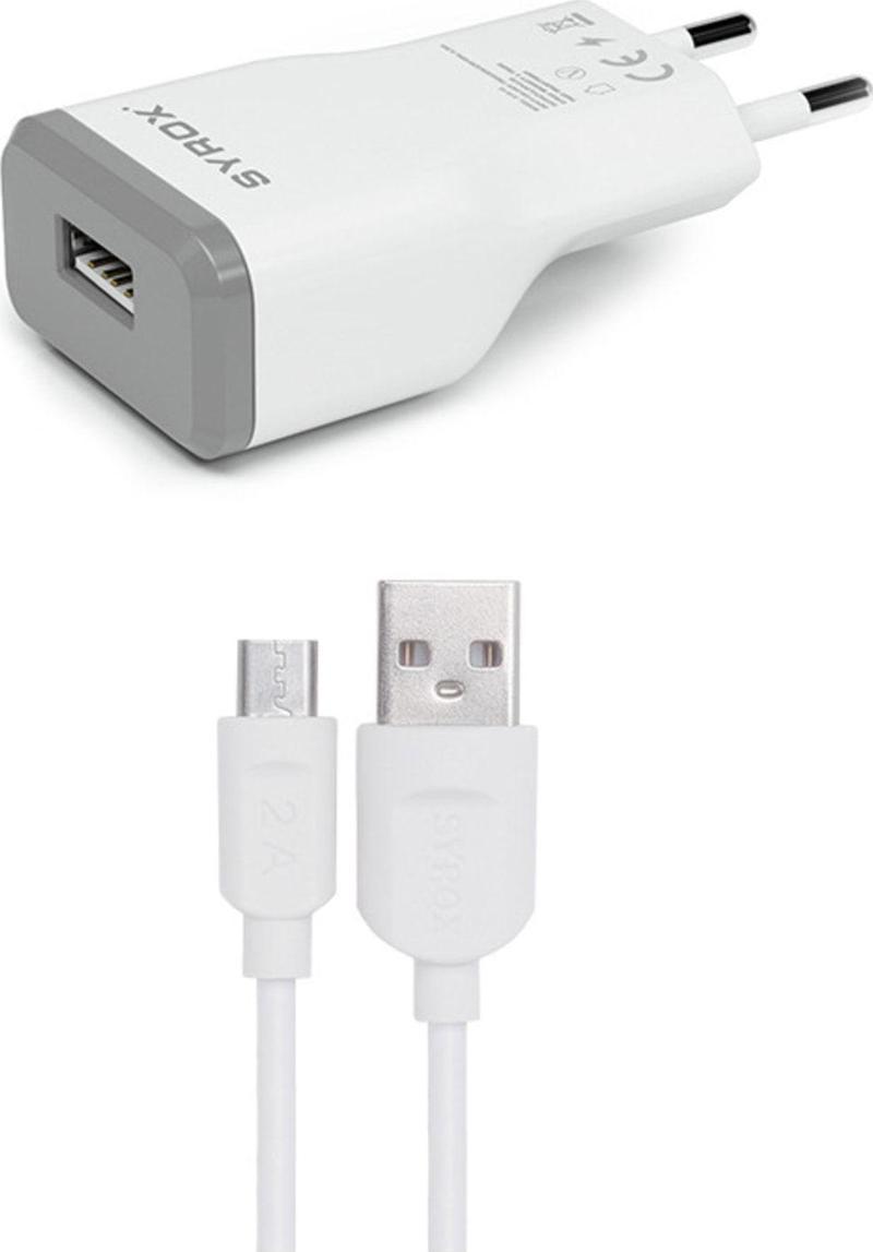 casper Vıa V5 Uyumlu Mikro Usb Girişli 2.0 Amper Şarj Aleti+kablo Şarj Cihazı - J15