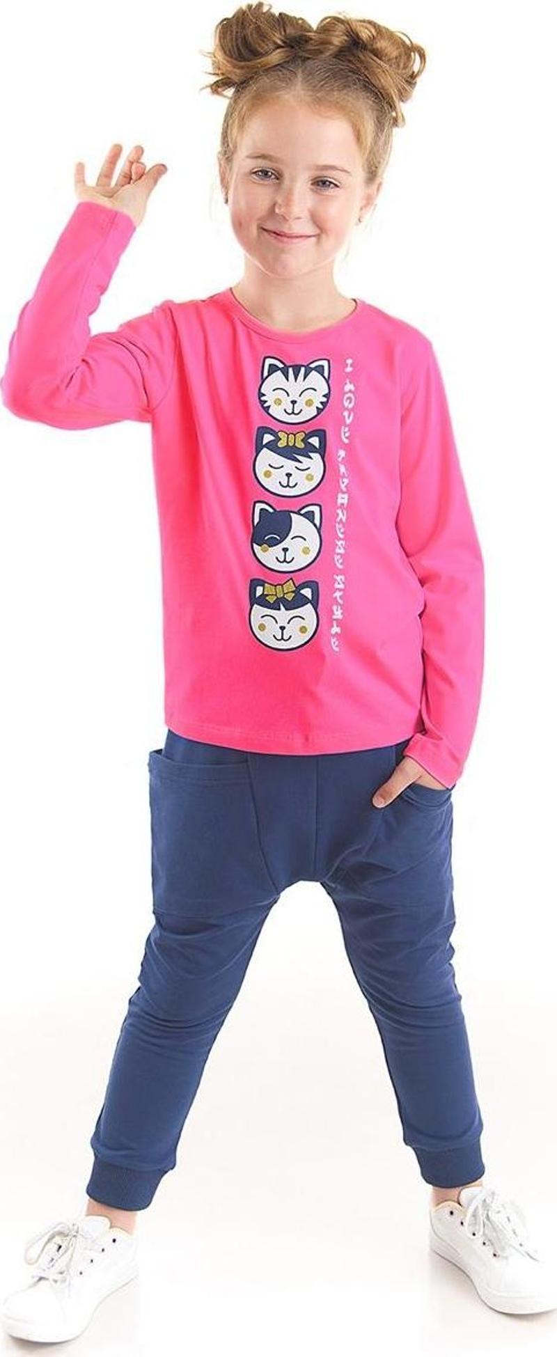 Japan Cats Kız Çocuk T-shirt Pantolon Takım