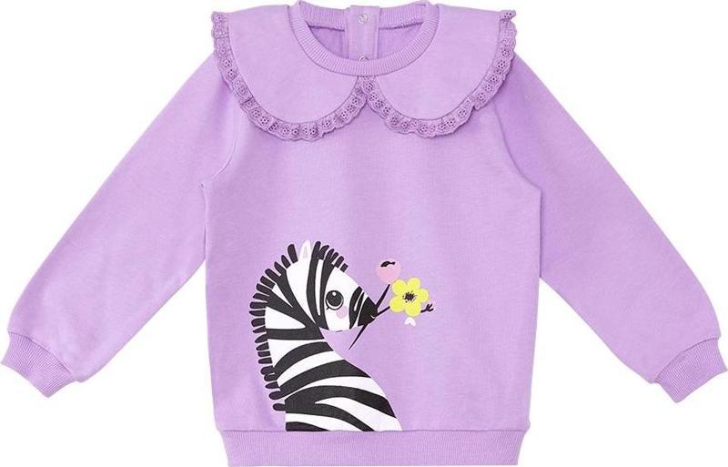 Zebra Kız Bebek Lila Sweatshirt
