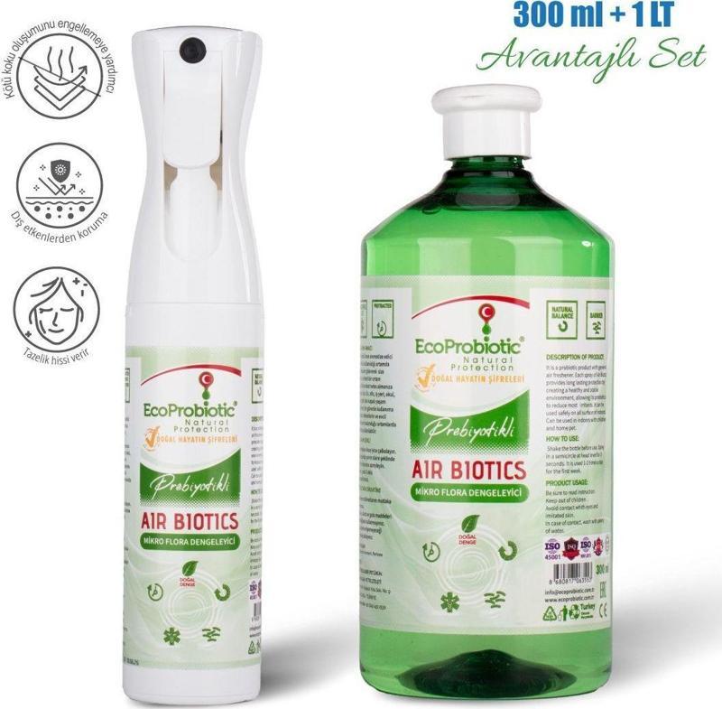 Airbiotics Probiyotikli Mikro Flora Dengeleyici Sprey 300ml 1lt Set