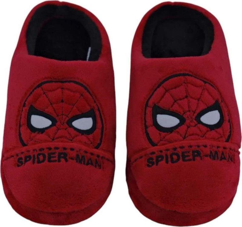 Spıderman - Spiderman Şekilli Kırmızı Erkek Ev Terliği