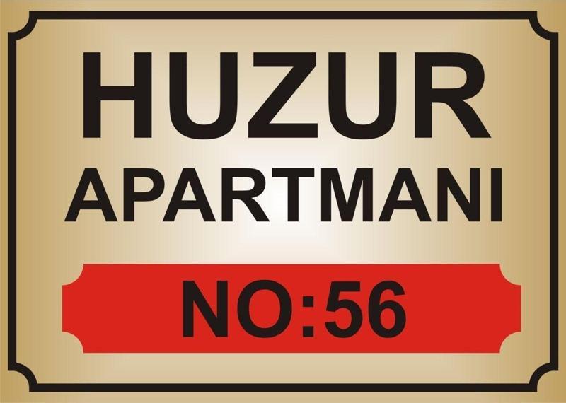 Apartman İsim Tabelası Aliminyum Aynalı Gold Metal Levha