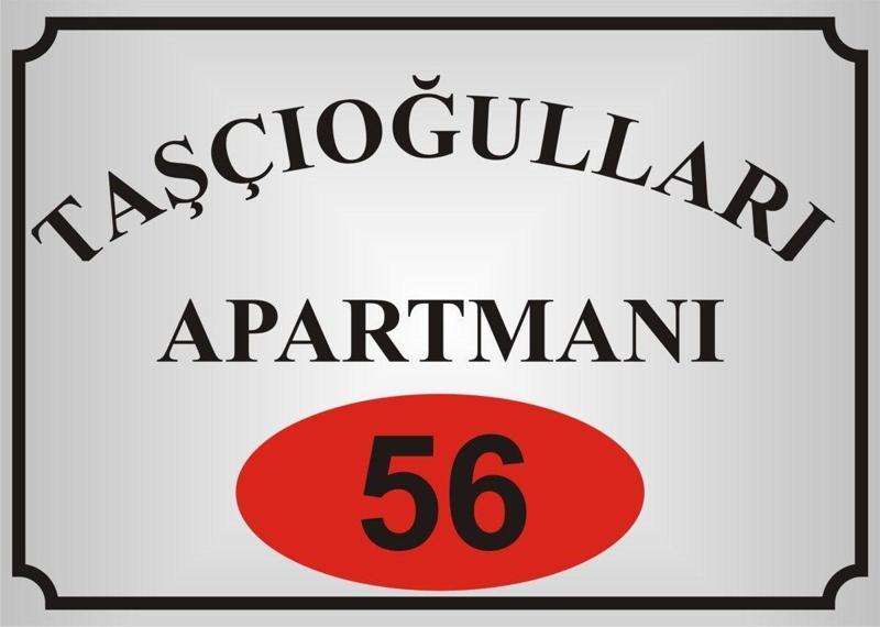 Apartman İsim Tabelası Aliminyum Aynalı Gümüş Metal Levha
