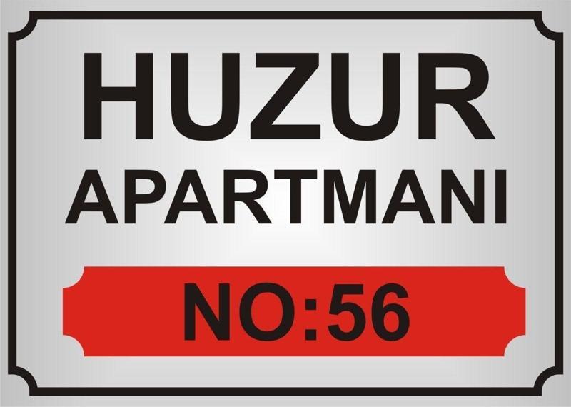 Apartman İsim Tabelası Aliminyum Aynalı Gümüş Metal Levha