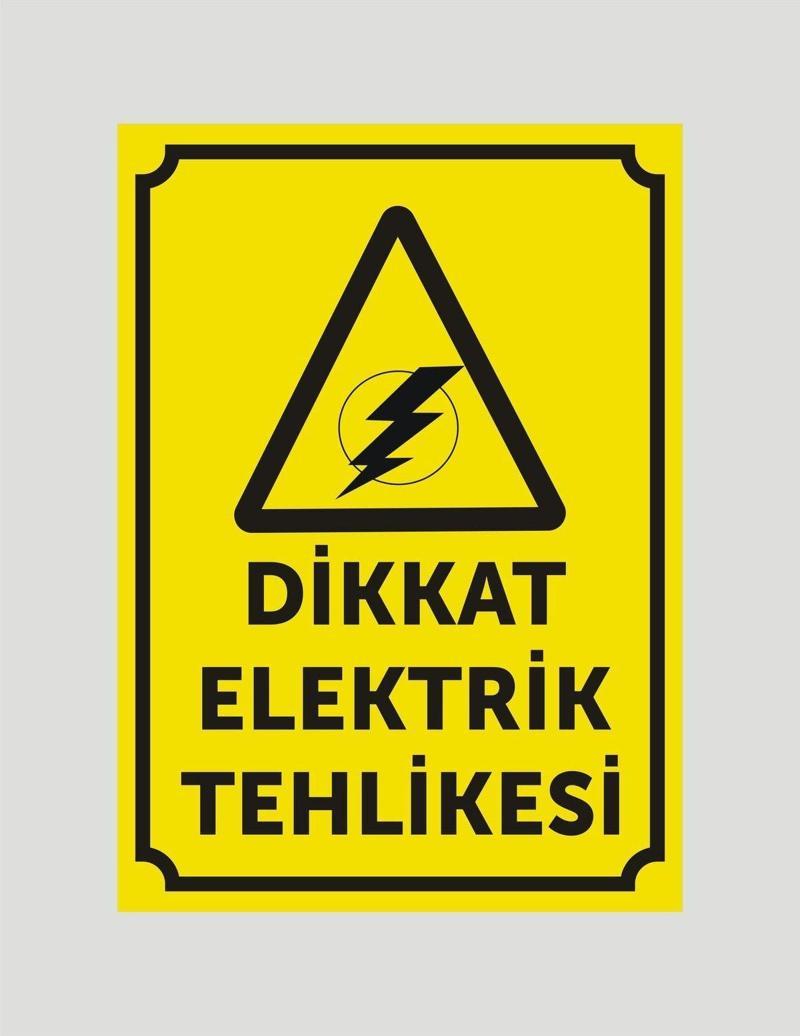 Dikkat Elektrik Tehlikesi Uyarı Ikaz Levhası Aliminyum Levha