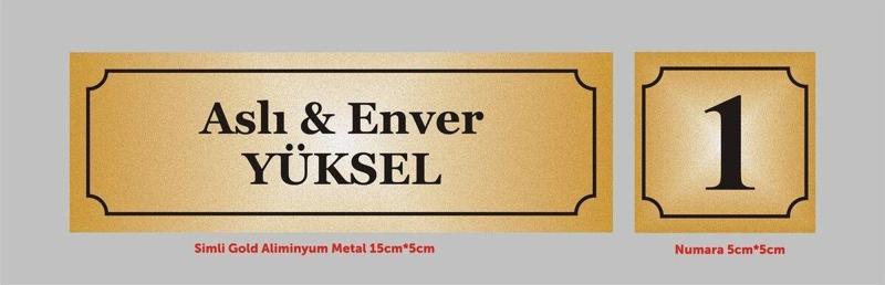 Kişiye Özel Kapı Isimliği , Gold Aliminyum Levha