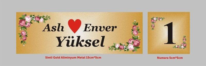 Kişiye Özel Kapı Isimliği , Gold Aliminyum Levha