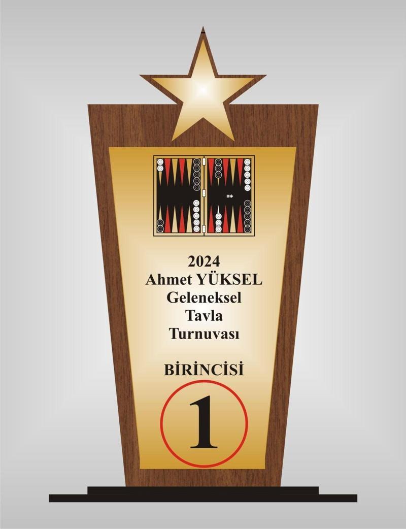 Tavla Turnuvası Plaketi , Ahşap Mdf Gold Levhaya Baskılı  ,Kişiye Özel İsim Baskısı Yapılabilir