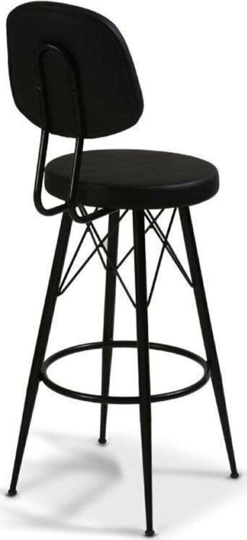 4 Adet 65Cm Metal Ayaklı Deri Eyfel Bar Sandalyesi Taburesi Sc009