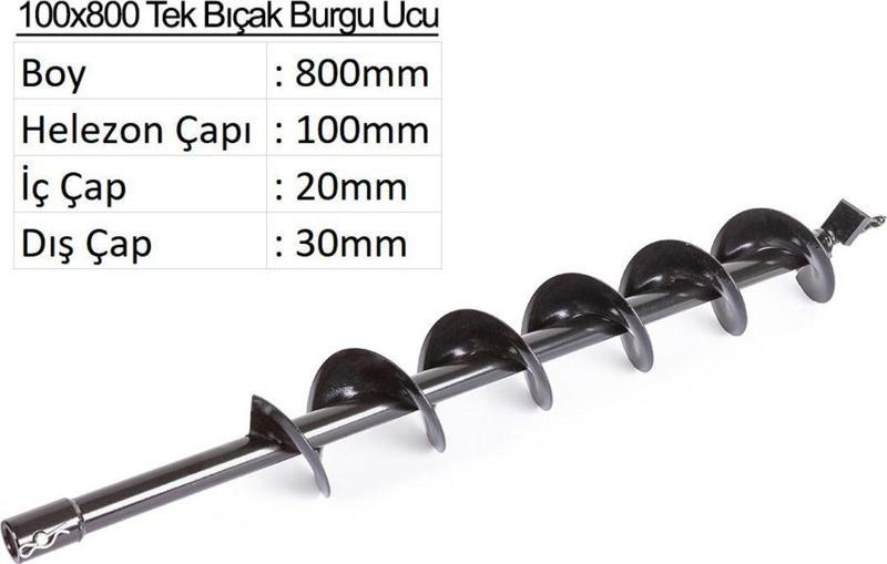 Tek Bıçak Toprak Burgu Ucu 10Cm