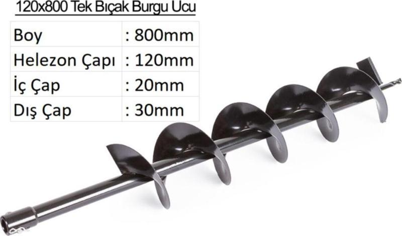 Tek Bıçak Toprak Burgu Ucu 12Cm