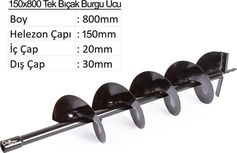 Tek Bıçak Toprak Burgu Ucu 15Cm