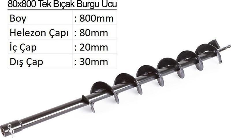 Tek Bıçak Toprak Burgu Ucu 8Cm