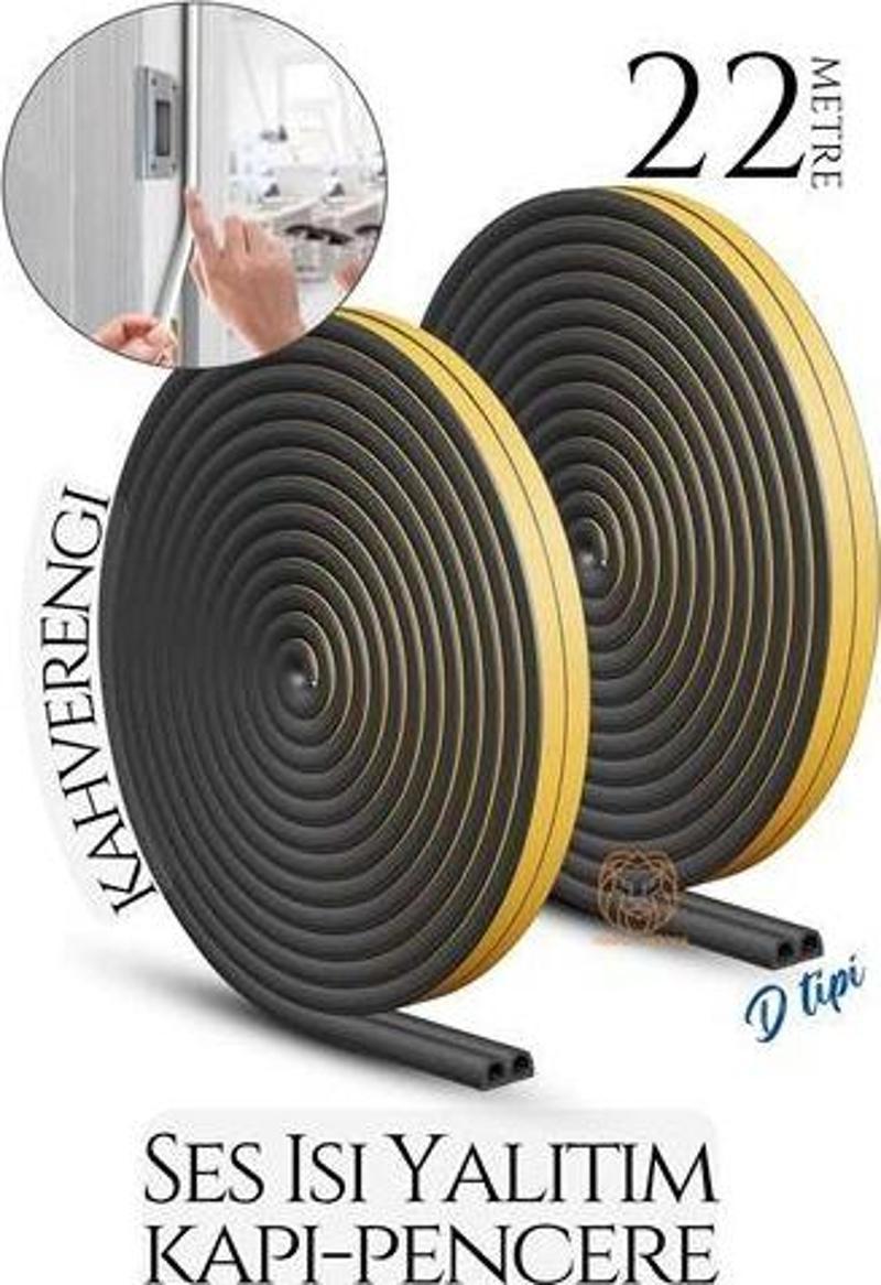 D Tip Kapı Pencere Ses Isı Yalıtım Bandı EPDM Kauçuk 22 Metre