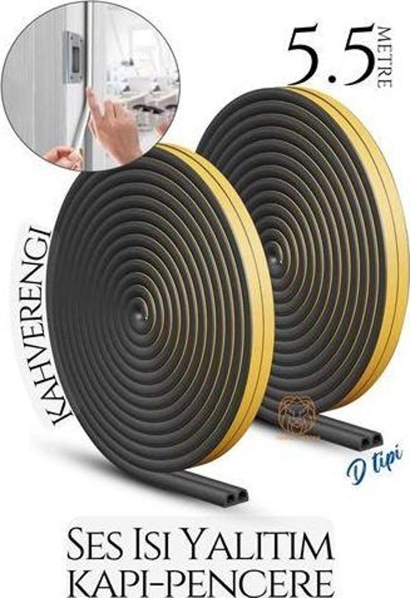 D Tip Kapı Pencere Ses Isı Yalıtım Bandı EPDM Kauçuk 5.5 Metre