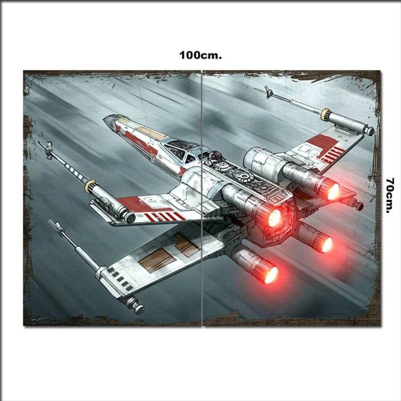 Ahşap Tablo Starship X-Wing Savaş Uzay Gemisi Görseli 70*100Cm