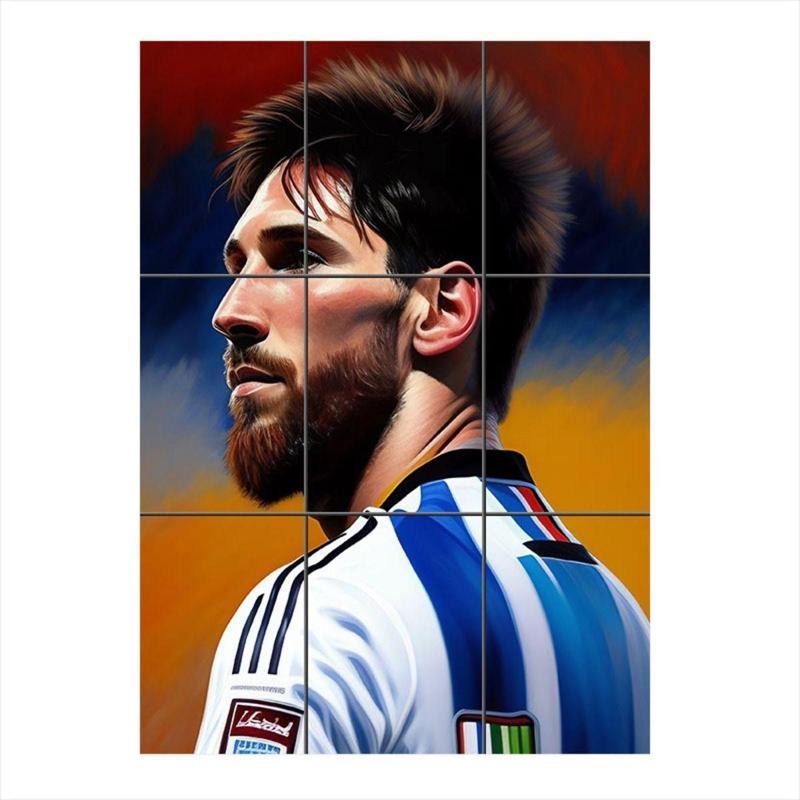 Messi Arjantin Temalı 9 Parça Puzzle Tablo