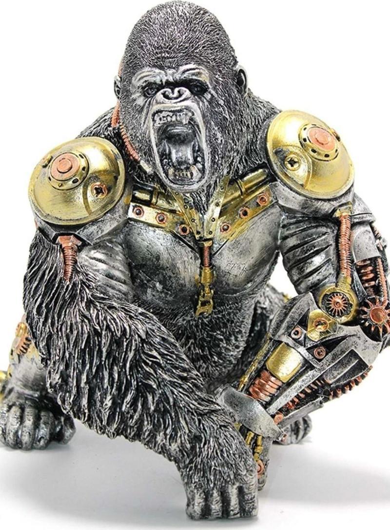 King Kong Goril Steampunk Canavar Biblo Polyester Heykel Steampunk Şık Tasarım Güç