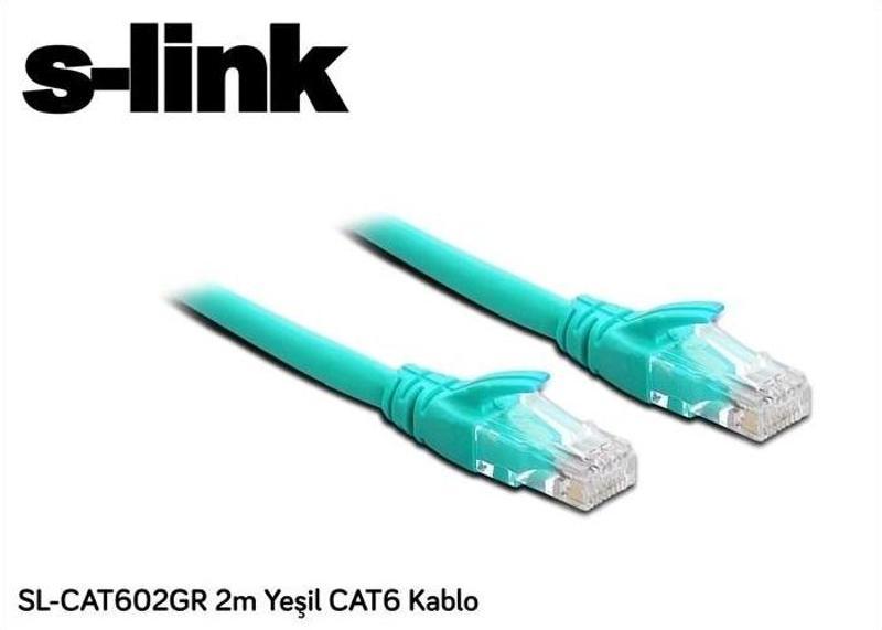 S-lınk Sl-cat602gr, Cat6, Patch, 2mt, Kablo (yeşil)