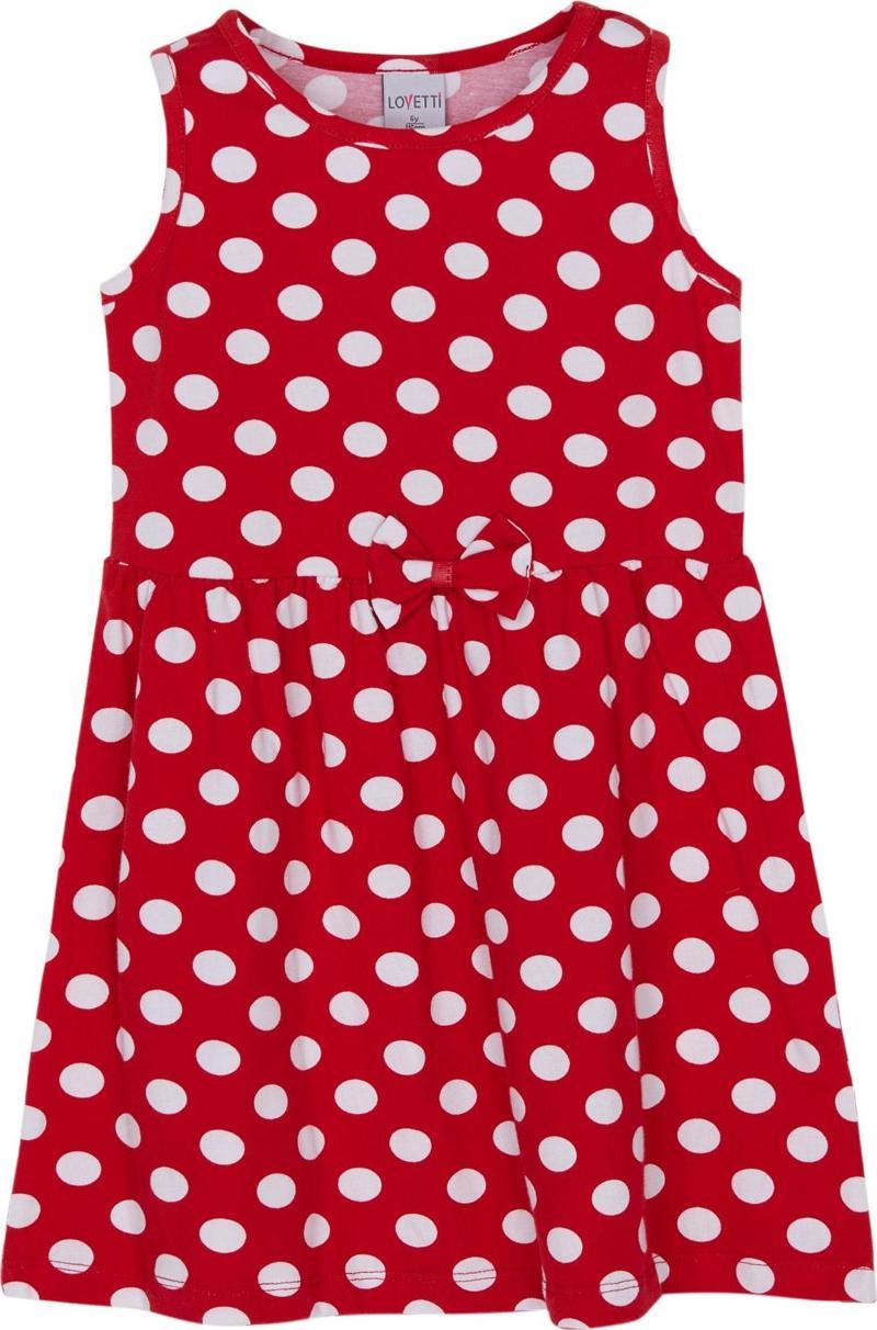 RED Polka-Dot Kız Çocuk Desenli Kolsuz Elbise