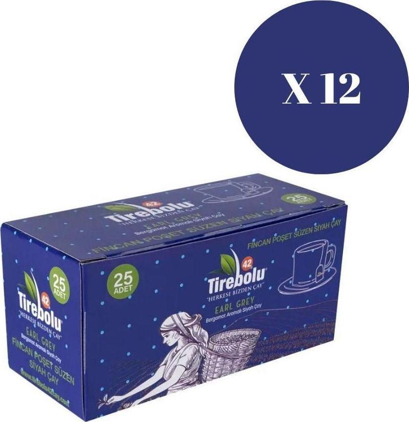 Earl Grey Bergamot Aromalı 25 Li Fincan Poşet Çay X 12