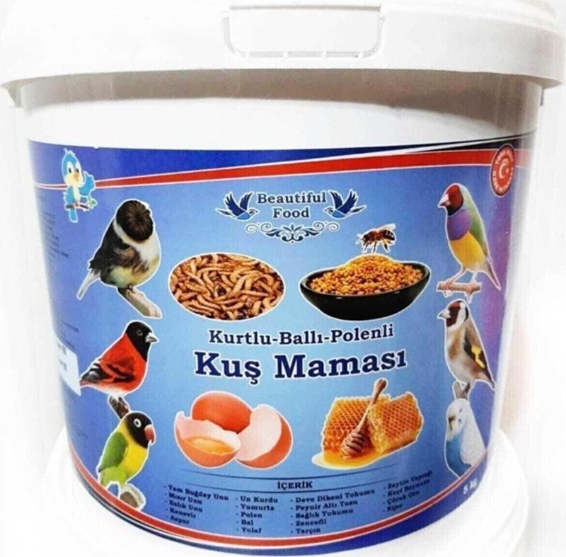 Kurtlu Ballı Polenli Kuş Maması Kuş Yemi 5 Kg