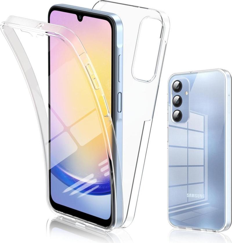 Samsung Galaxy A25 Kılıf 360 Şeffaf Ön Arka Korumalı Şeffaf Silikon