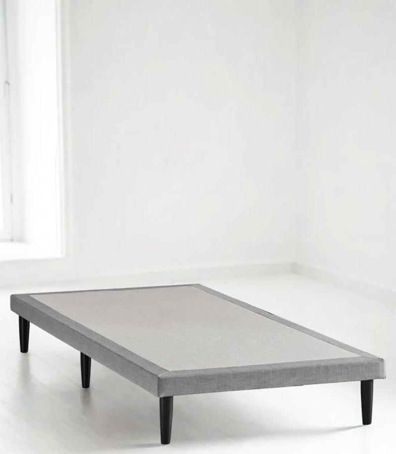 Niron Slim Karyola - 80x180 Tek Kişilik Baza - Metal İskeletli, Yüksek Ayaklı ve Keten Kumaşlı