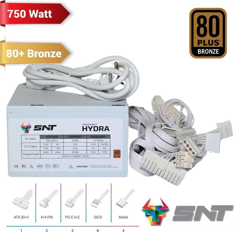 Hydra-W 750W 80+ Bronze Beyaz Kasa Power Supply