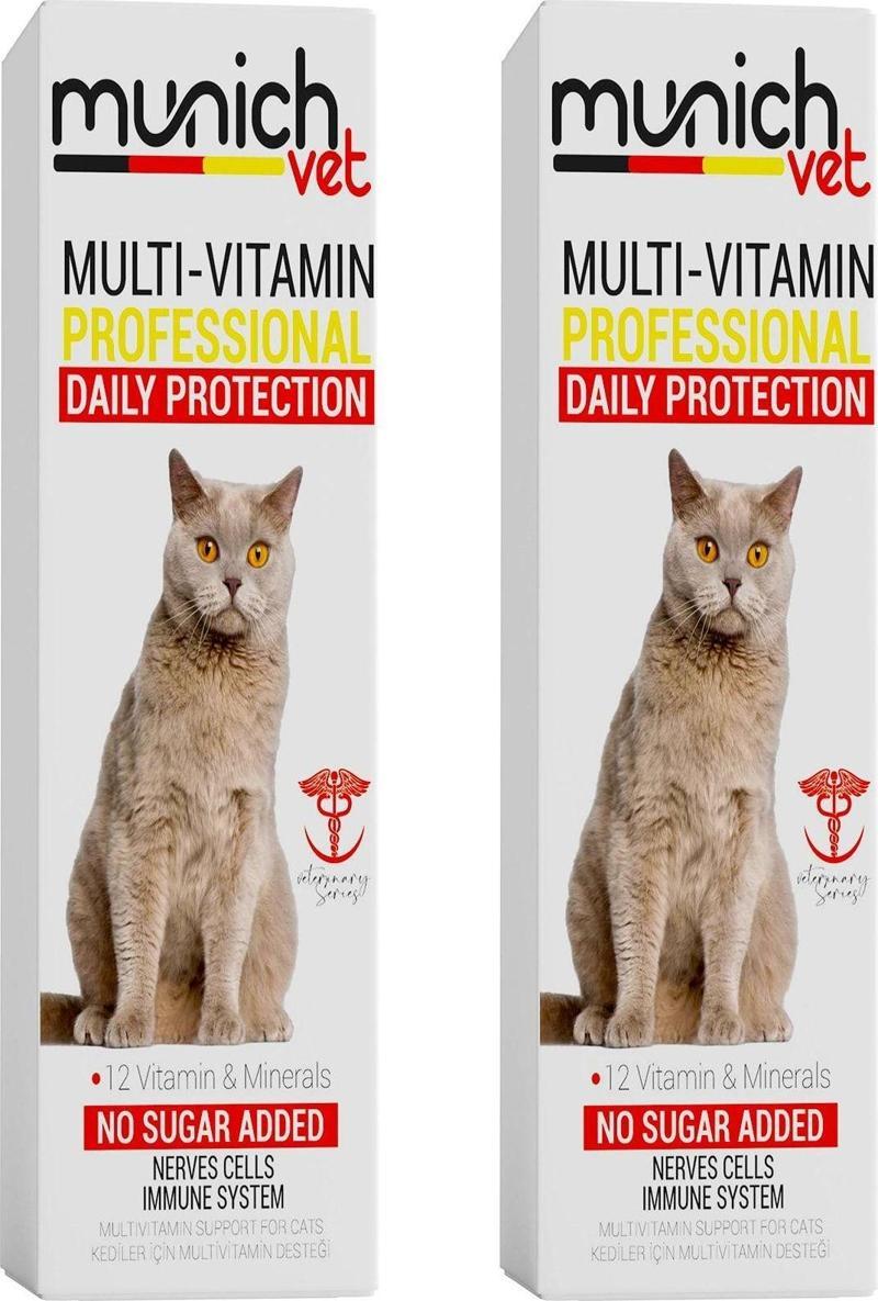 2'Li Set Kedi Multi Vitamini 100 Gr. Multi Paste(Memnuniyet Garantili) Kediler Için Multi Vitamin