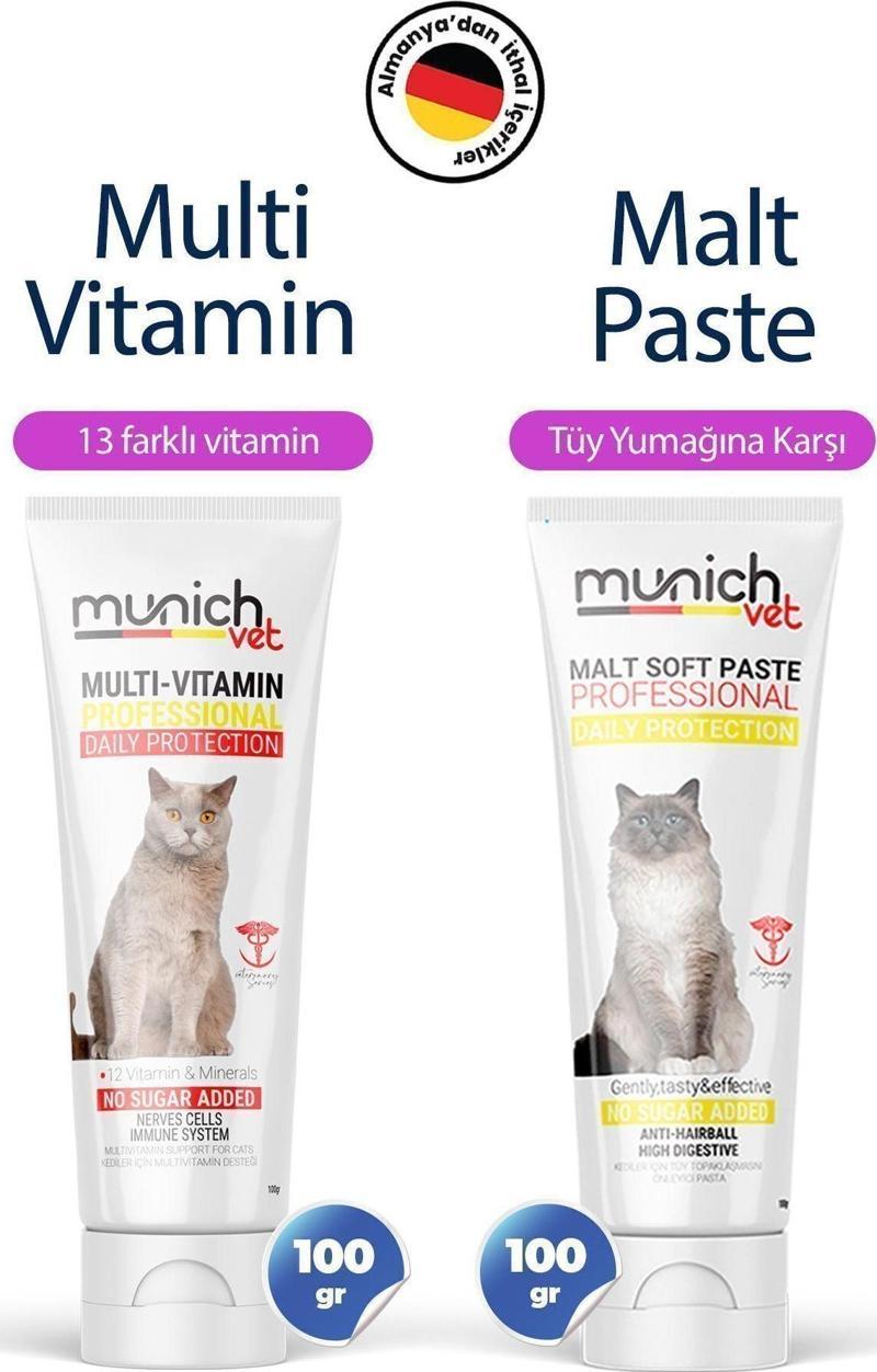 2'Li Set Multi Vitamin Paste 100 Gr Malt Paste Tüy Yumağı Önleyici 100 Gr (Memnuniyet Garantili)