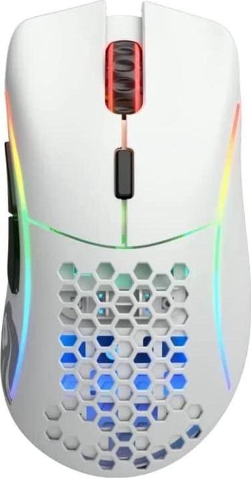 Model D- Minus Kablosuz Mat Beyaz Orta/Küçük El RGB Oyuncu Mouse GLO-MS-DMW-MW