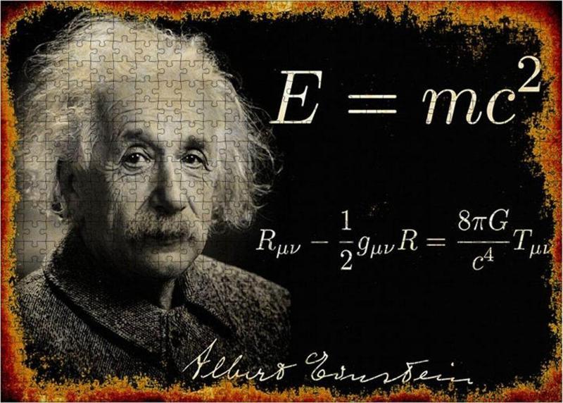 Ahşap Mdf Puzzle Yapboz Albert Einstein E=Mc2 500 Parça 50*70 Cm