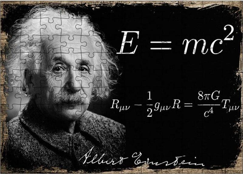 Ahşap Mdf Puzzle Yapboz Albert Einstein Formülü 120 Parça 25*35 Cm
