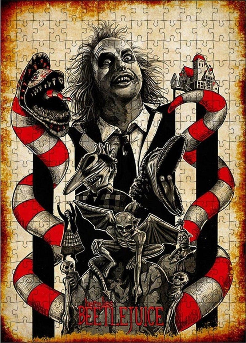 Ahşap Mdf Puzzle Yapboz Beetlejuice