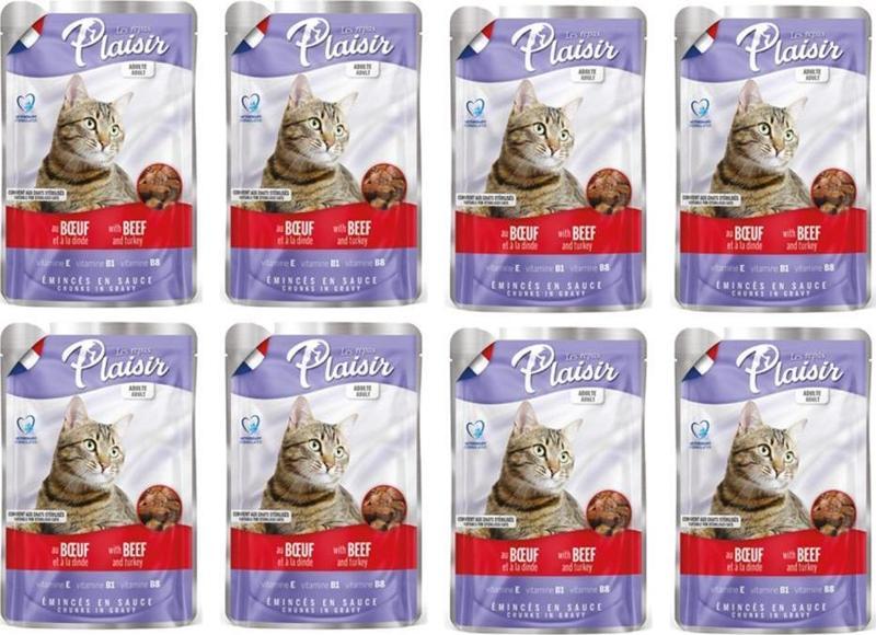 100Gr Pouch Beef and Dinde Sığır Hindi Etli 8Adet Kedi Maması