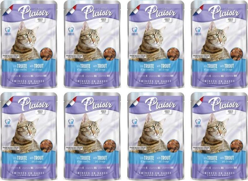 Pouch 100Gr Alabalık Karides Etli 8Adet Kedi Maması