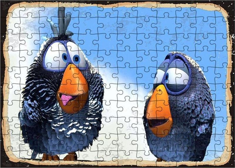 Ahşap Mdf Puzzle Yapboz Kuşlar Animasyon 120 Parça 25*35 Cm