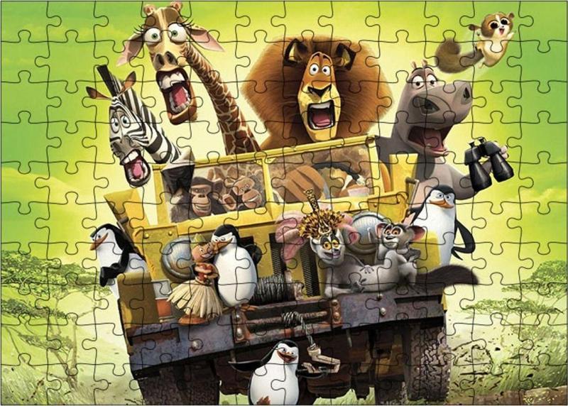 Ahşap Mdf Puzzle Yapboz Madagaskar Safari 120 Parça 25*35 Cm