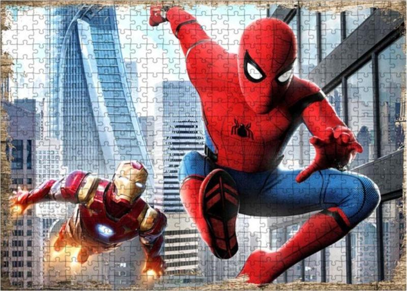 Ahşap Mdf Puzzle Yapboz Örümcek Adam Marvel Karekter 500 Parça 50*70 Cm