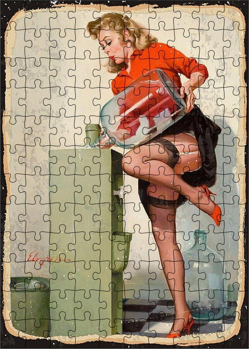 Ahşap Mdf Puzzle Yapboz Seksi Sarışın