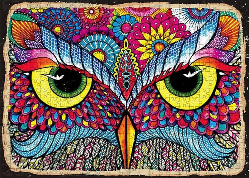 Ahşap Mdf Puzzle Yapboz Spritüel Çizimler Ve Göz 500 Parça 50*70 Cm