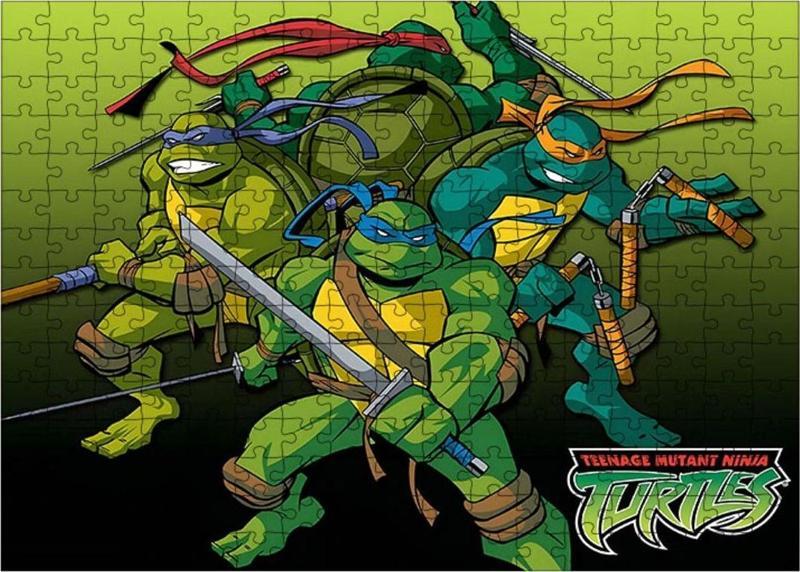 Ahşap Mdf Puzzle Yapboz Tartarugas Ninja 255 Parça 35*50 Cm