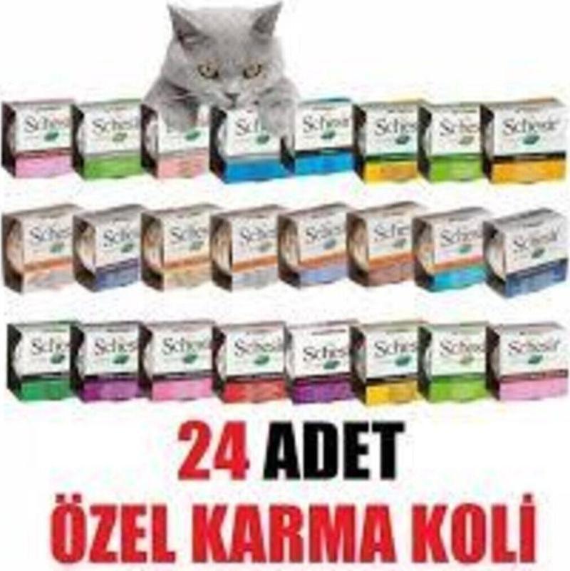 Konserve Yetişkin Kedi Maması 24 Adet Karma Paket