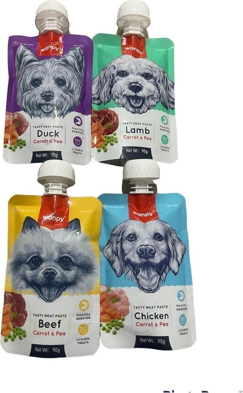 Tasty Meat Paste Taze Sıvı Köpek Ödül Maması Köpek Sıvı Ödül Karma Paket 4X90Gr