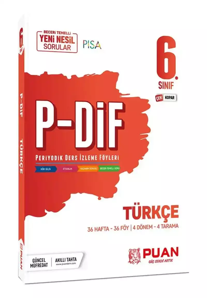 Puan Yayınları 6. Sınıf Türkçe PDİF Konu Anlatım Föyleri