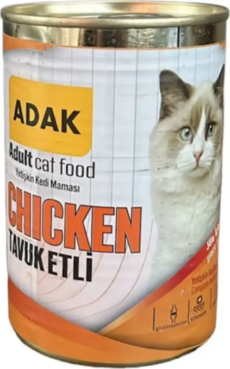 Adak Tavuk Etli Yetişkin Kedi Maması Konservesi 415GR x 24 Adet