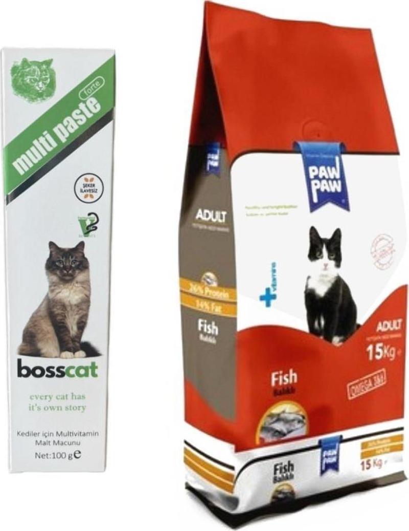 Balıklı Yetişkin Kedi Maması 15 kg + Multi Vitaminli Malt