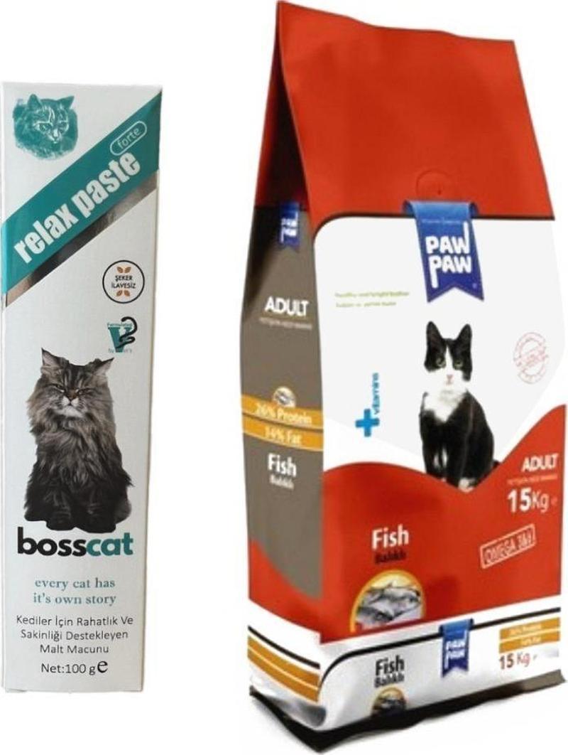 Balıklı Yetişkin Kedi Maması 15 kg + Relax Malt Macunu