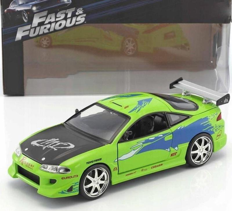 1/24 Ölçek Fast and Furious Brian's Mitsubishi Eclipse Model Araba